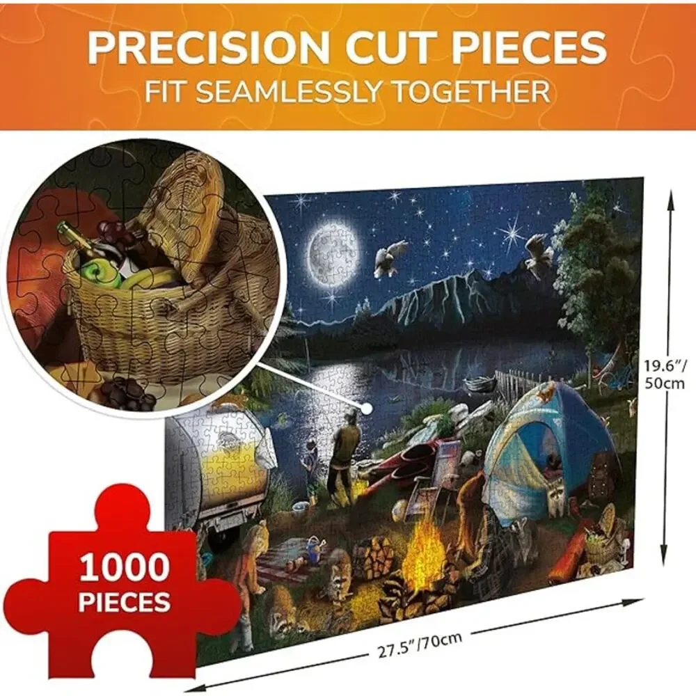 1000 Piece Jigsaw Puzzle Family Campfire Theme New Sealed Family Time